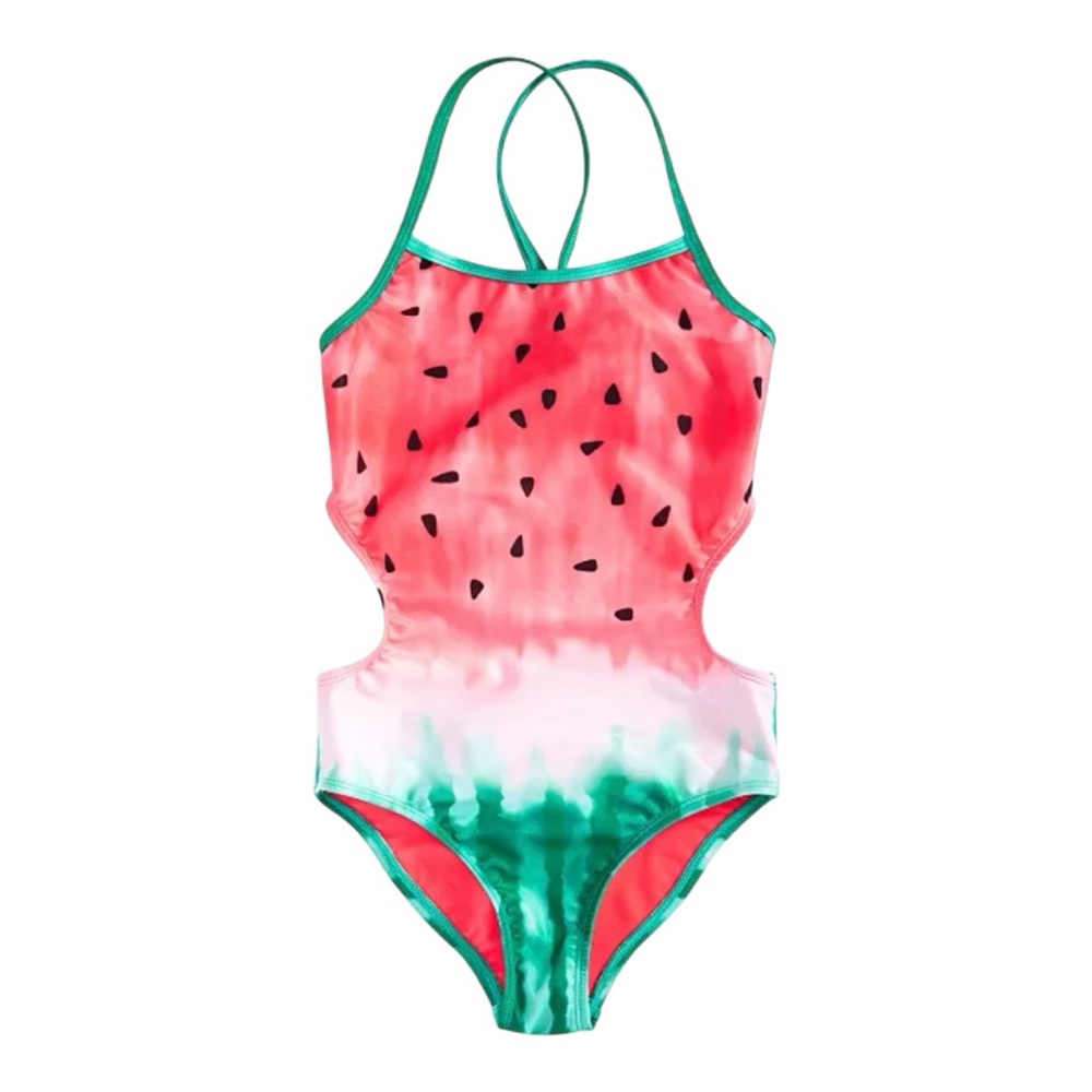 Breaking Waves Big Girls One-Piece Watermelon Swimsuit Size 12